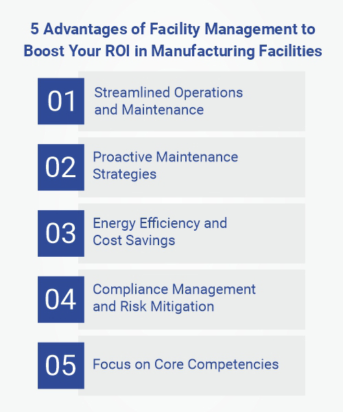 5 Advantages of Facility Management to Boost Your ROI in Manufacturing Facilities